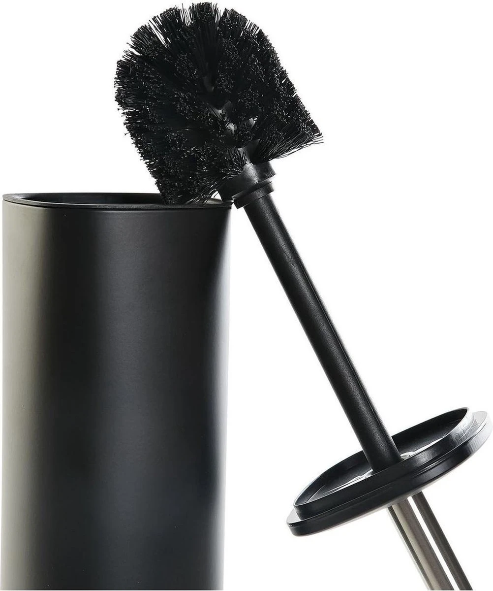 Toiletborstel Zwart Met Houder Van Kunststof 38 Cm - Wc-borstels 5 Toiletborstel Zwart Met Houder Van Kunststof 38 Cm - Wc-borstels - Afbeelding 3