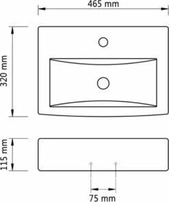 VidaXL Wastafel Met Kraangat En Overloop Rechthoekig Keramiek Wit -Badkamer Wijs 1008x1200 4