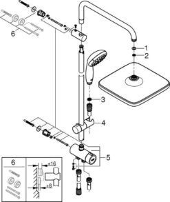 GROHE QuickFix Vitalio Start 250 Regendouche - □ 25 Cm - Vierkant - Zonder Kraan - Chroom -Badkamer Wijs 1011x1200 2