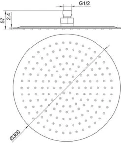 Ben Round Slim Hoofddouche Ø30cm Chroom -Badkamer Wijs 1015x1200 2