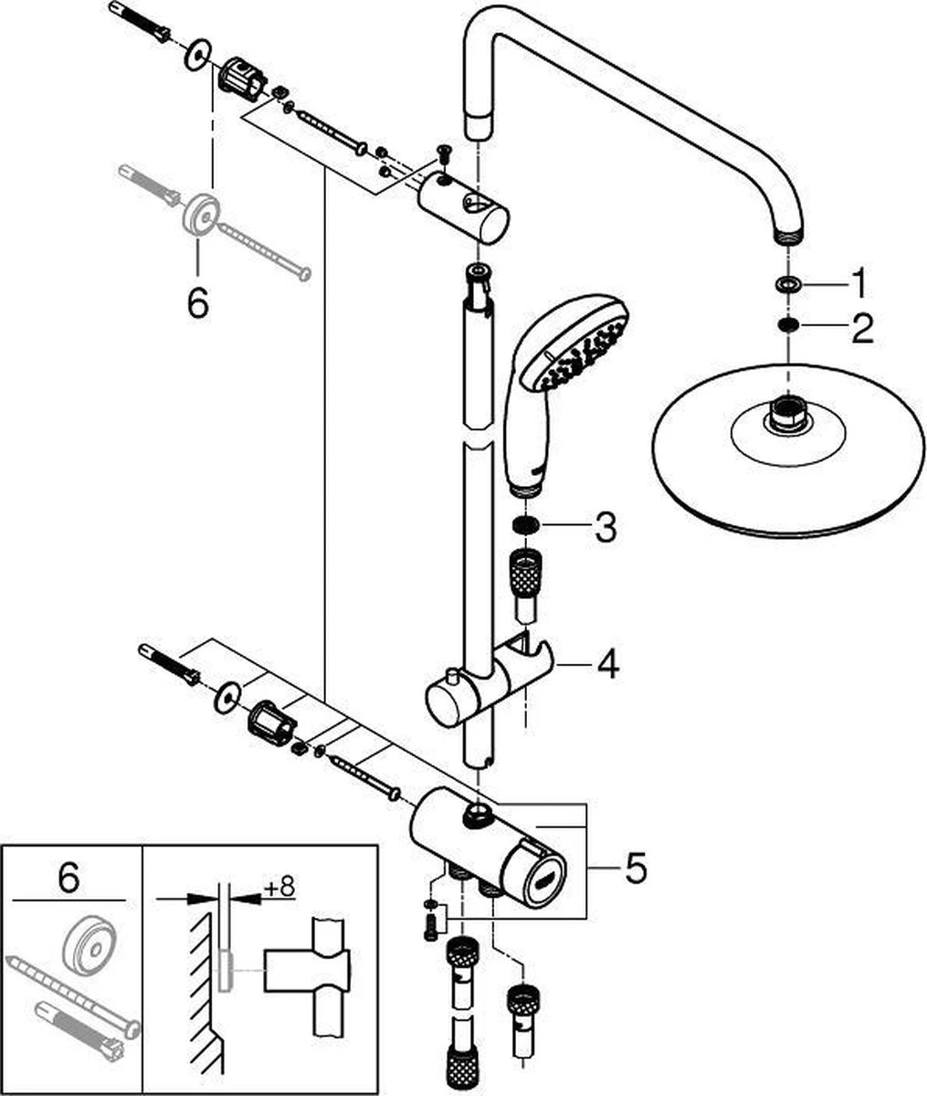 GROHE New Tempesta Cosmopolitan 210 Regendouche - ø 21 Cm - Zonder Thermostaat - Chroom 11 GROHE New Tempesta Cosmopolitan 210 Regendouche - ø 21 Cm - Zonder Thermostaat - Chroom - Afbeelding 9