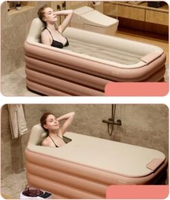 Merkloos Opblaasbaar Bad - Roze - Inclusief Air-Pomp - 1.6 Meter - Opblaasbaar Ligbad - Opblaasbare Badkuip - Zitbad -Badkamer Wijs 1018x1200 6