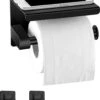 Toiletrolhouder Met Plankje - Zelfklevend Of Boren - WC Rolhouder - Incl. Handdoekhaakjes - Zwart 2 Toiletrolhouder Met Plankje - Zelfklevend Of Boren - WC Rolhouder - Incl. Handdoekhaakjes - Zwart -Badkamer Wijs 1021x1200 1