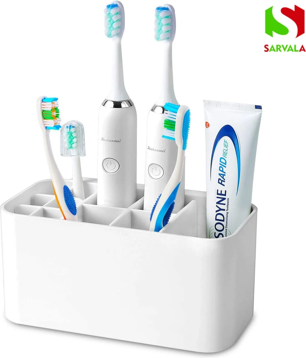 Tandenborstelhouder - Wastafelmeubel - Vrijstaand Of Wandgemonteerd - Wit 3 Tandenborstelhouder - Wastafelmeubel - Vrijstaand Of Wandgemonteerd - Wit