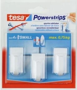 Tesa Powerstrips Haken Small - Wit - 3 Stuks -Badkamer Wijs 1027x1200