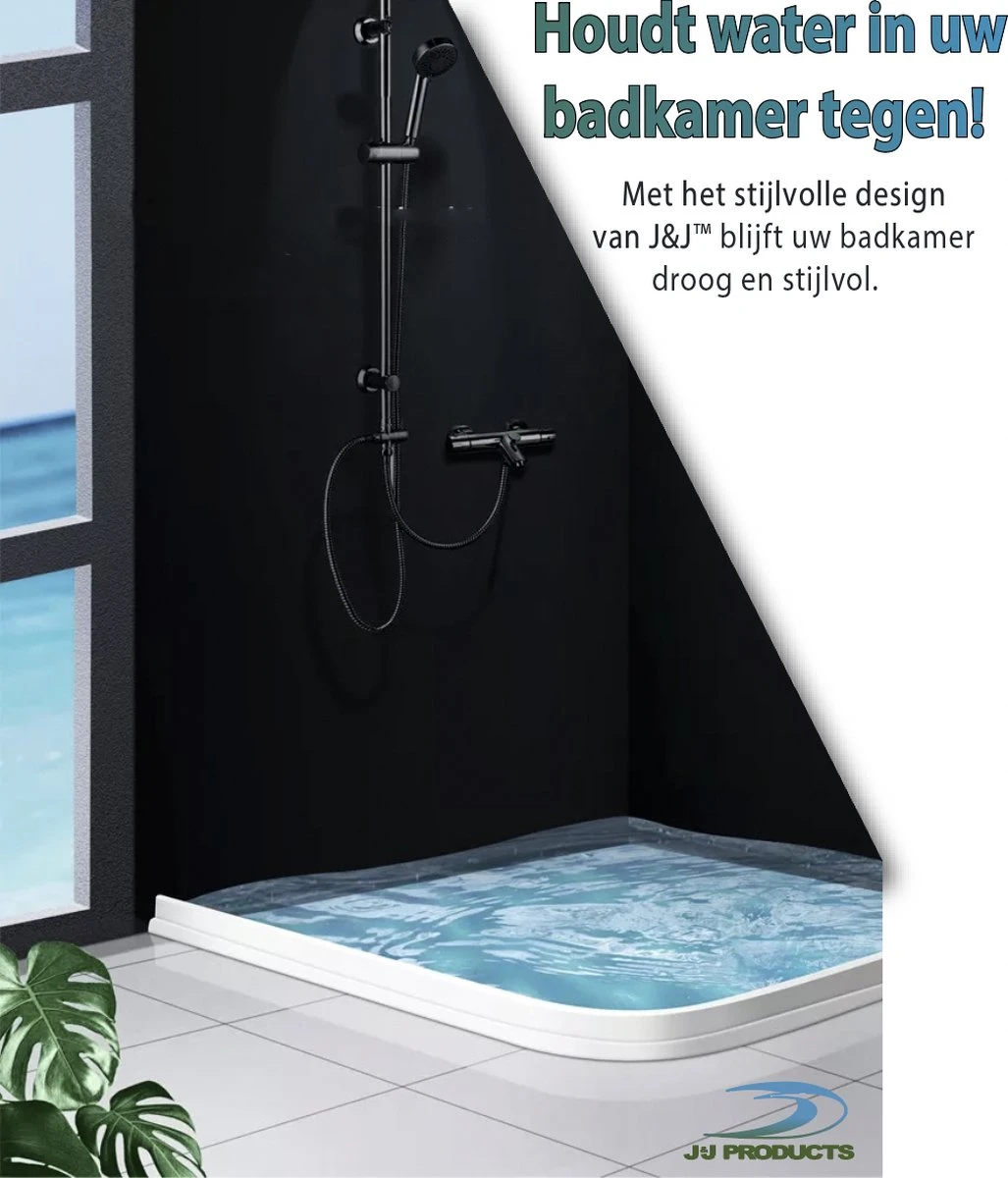 Merkloos Hoge Zelfklevende Waterkering Badkamer 200 Cm - Douchedorpel - Wateroverlast - Douchebak - Waterstopper - Sanitair Dorpel 4 Merkloos Hoge Zelfklevende Waterkering Badkamer 200 Cm - Douchedorpel - Wateroverlast - Douchebak - Waterstopper - Sanitair Dorpel - Afbeelding 2