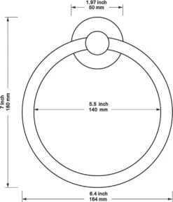 Merkloos Handdoekring Zwart - Handdoekrek Zwart - Badkamer Accessoires - Eenvoudig Te Monteren -Badkamer Wijs 1029x1200