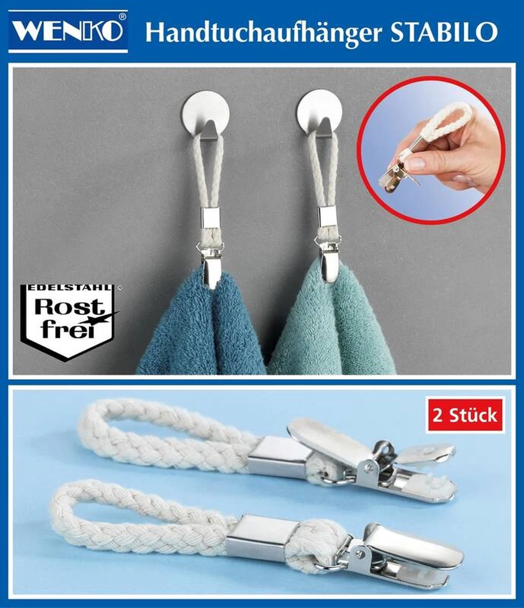 Wenko Handdoekclips , 4 Stuks 7 Wenko Handdoekclips , 4 Stuks - Afbeelding 5