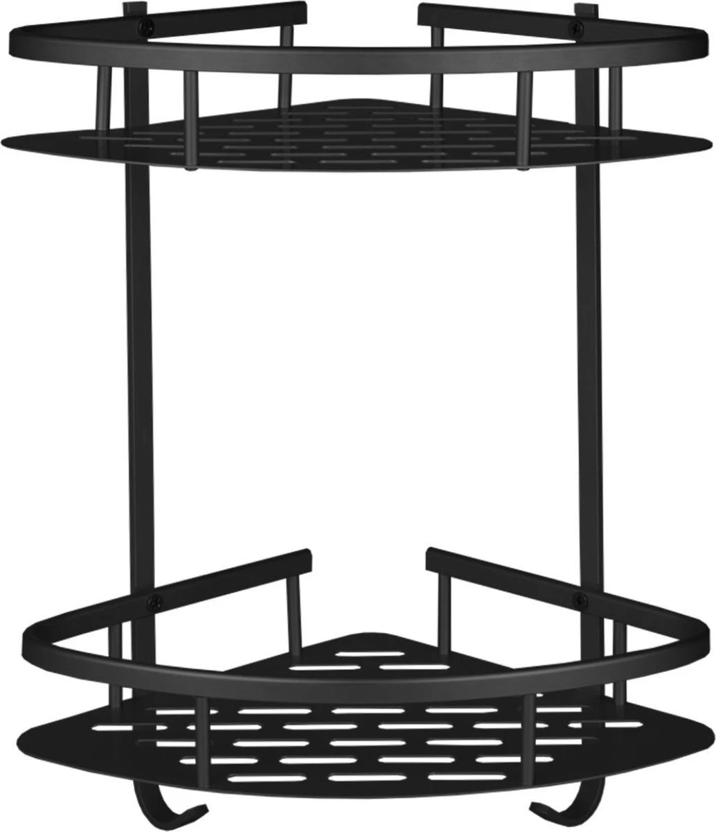 Merkloos Zelfklevend Doucherek 2 Laags - Ophangbaar Hoek Badrek Met Zuignap - Hangend Badkamer Rekje - Douchemandje - Geschikt Voor Muur/Wand Bevestiging - Ophangen Zonder Boren En Schroeven - Roestvrij - Mat Zwart 3 Merkloos Zelfklevend Doucherek 2 Laags - Ophangbaar Hoek Badrek Met Zuignap - Hangend Badkamer Rekje - Douchemandje - Geschikt Voor Muur/Wand Bevestiging - Ophangen Zonder Boren En Schroeven - Roestvrij - Mat Zwart