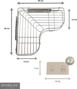 Doucherek Zonder Boren - RVS - Zelfklevend Doucherekje - Hangend – Hoek – Inclusief 2 Muurstickers -Badkamer Wijs 1035x1200 3