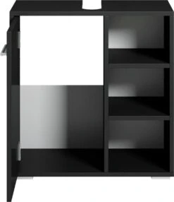 Badplaats Wastafel Onderkast Neptunus 60 Cm X 30 Cm X 60 Cm - Zwart - Badkamerkast – Staand Wastafelmeubel -Badkamer Wijs 1038x1200 1