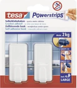 Tesa Powerstrips Haken Classic Large - Wit - 2 Stuks 20 Tesa Powerstrips Haken Classic Large - Wit - 2 Stuks -Badkamer Wijs 1039x1200