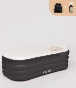 Tubble® Tubble® Royale Opblaasbaar Ligbad - Onyx Black – Voor Volwassenen Tot 188cm - Opbouwbaar - 255L - Inclusief Tubble Cleaner