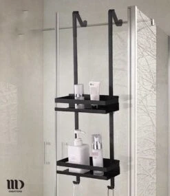 MD Creations ® – Doucherek Zonder Boren - Hangend Met Zuignappen Aan Douchewand – Douchebakje - Doucherek Haak - RVS - 74 X 25 X 10 Cm -Badkamer Wijs 1040x1200 1