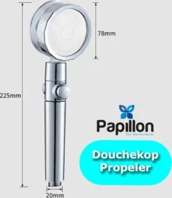Papillon Douchekop - Turbo Hoge Druk - Met Waterfilter - Blauw -Badkamer Wijs 1043x1200 2