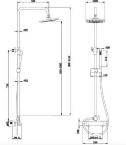 LOMAZOO Regendouche Zwart - Zwarte Doucheset Met Thermostaatkraan - Pandora -Badkamer Wijs 1043x1200 3
