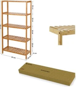 Badkamer Rek Met 5 Etages - Opbergrek Met Verstelbare Planken - 130 Cm Hoog En 60 Cm Breed - Bamboe 8 Badkamer Rek Met 5 Etages - Opbergrek Met Verstelbare Planken - 130 Cm Hoog En 60 Cm Breed - Bamboe -Badkamer Wijs 1044x1200 2