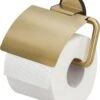 Tiger Tune - Toiletrolhouder Met Klep - Messing Geborsteld / Zwart