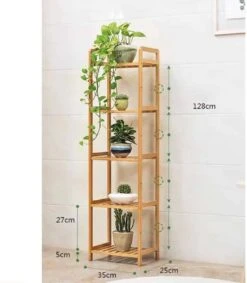 SensaHome Badkamerrek - Bamboe Design – Badkamerkast Met 5 Planken -Badkamer Wijs 1046x1200 10