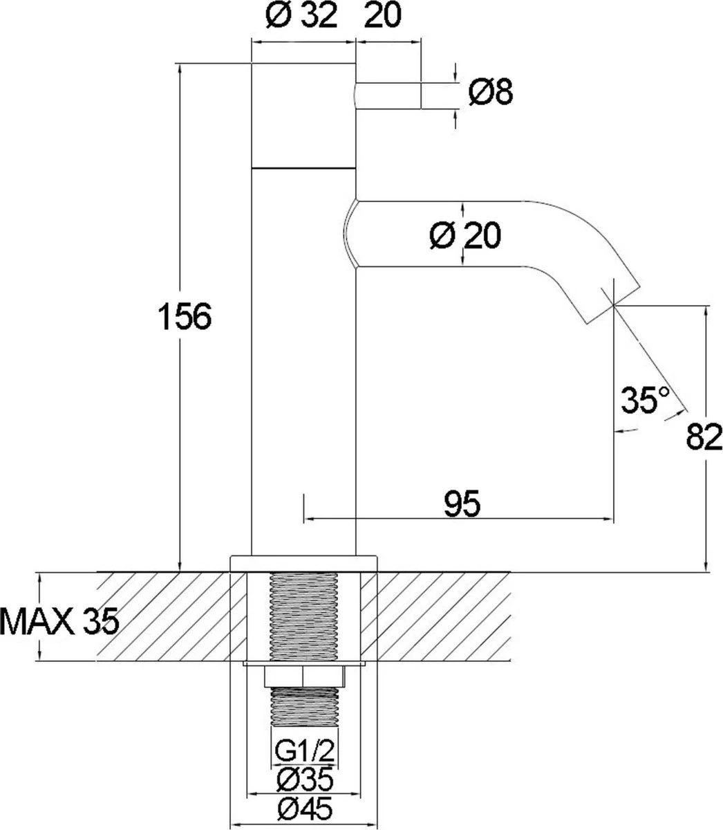 Merkloos Saqu Eurotrend Fonteinkraan - Hoog Model - Toiletkraan - Koudwaterkraan - Mat Zwart 13 Merkloos Saqu Eurotrend Fonteinkraan - Hoog Model - Toiletkraan - Koudwaterkraan - Mat Zwart - Afbeelding 11
