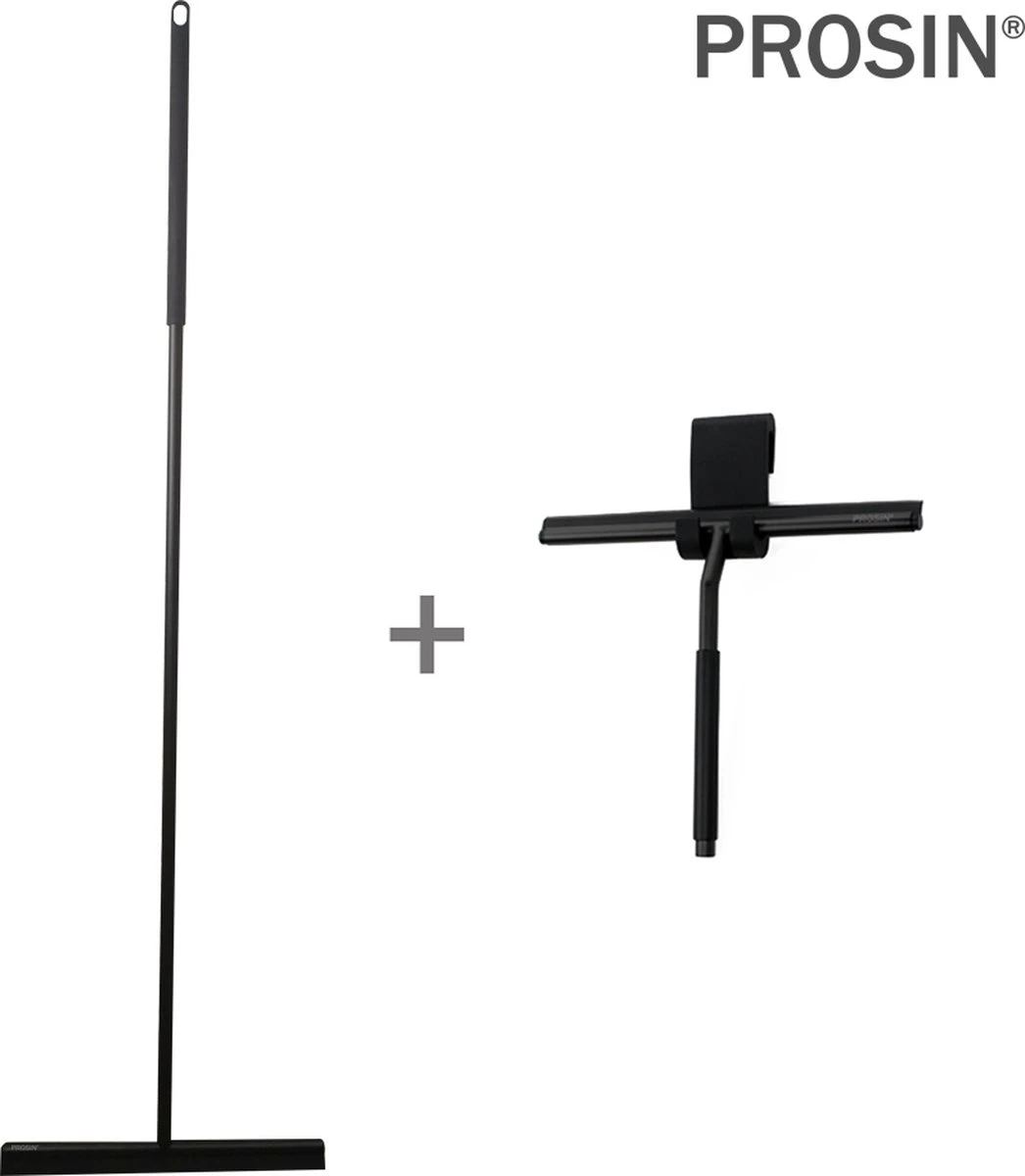 PROSIN - SET VAN VLOER + HANDWISSER - Raamwisser - Vloerwisser - Douchetrekker - Raamtrekker - Wisser - Mat Zwart - Wiper - Squeegee - Bathroom - Vloertrekker - Vloertrekker Met Steel - Floor Wiper - Aftrekker - RVS - Zwart - Design - Wisser 3 PROSIN - SET VAN VLOER + HANDWISSER - Raamwisser - Vloerwisser - Douchetrekker - Raamtrekker - Wisser - Mat Zwart - Wiper - Squeegee - Bathroom - Vloertrekker - Vloertrekker Met Steel - Floor Wiper - Aftrekker - RVS - Zwart - Design - Wisser