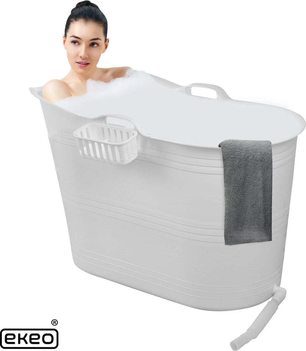 EKEO Zitbad - 210L - Mobiele Badkuip - Bath Bucket - Wit 3 EKEO Zitbad - 210L - Mobiele Badkuip - Bath Bucket - Wit