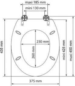 SCHÜTTE WC-Bril 80104 SPIRIT ANTHRAZIT - MDF-Hout - Soft Close - Verchroomde Scharnieren - Gelakt - Gesatineerd Antraciet -Badkamer Wijs 1048x1200