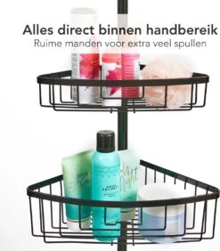 Ogoods Telescopisch Doucherek Inclusief 4 Manden - Zwart - Badkamerrek - Zonder Boren - In Hoogte Verstelbaar - Opbergsysteem 15 Ogoods Telescopisch Doucherek Inclusief 4 Manden - Zwart - Badkamerrek - Zonder Boren - In Hoogte Verstelbaar - Opbergsysteem -Badkamer Wijs 1051x1200 1