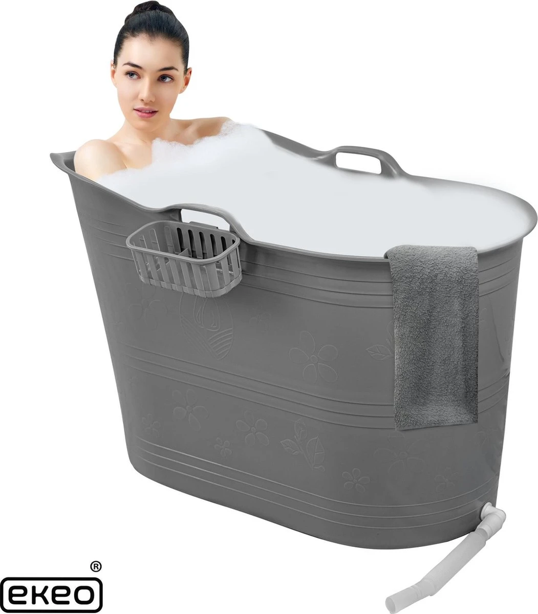 EKEO Zitbad - 210L - Mobiele Badkuip - Bath Bucket - Ijsbad- Tuinbad - Grijs 3 EKEO Zitbad - 210L - Mobiele Badkuip - Bath Bucket - Ijsbad- Tuinbad - Grijs