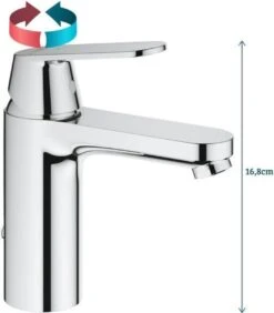 GROHE Eurosmart Cosmopolitan Wastafelkraan - Medium Uitloop - Met Trekwaste - Chroom - 2339700E -Badkamer Wijs 1051x1200 5