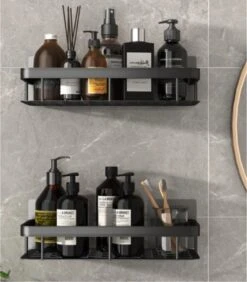 Merkloos Jawes- Wandrek- Zwart- 1stuk- Doucherek- Zonder Te Boren- Wandrek Zonder Boren- Wandrekje -Badkamer Wijs 1052x1200 1