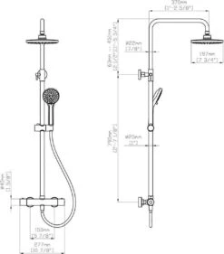SAAR Opbouw Douche Set - Rond - Thermostaatkraan - Glijstang - Regendouche - Handdouche - Mat Zwart 9 SAAR Opbouw Douche Set - Rond - Thermostaatkraan - Glijstang - Regendouche - Handdouche - Mat Zwart -Badkamer Wijs 1054x1200 3