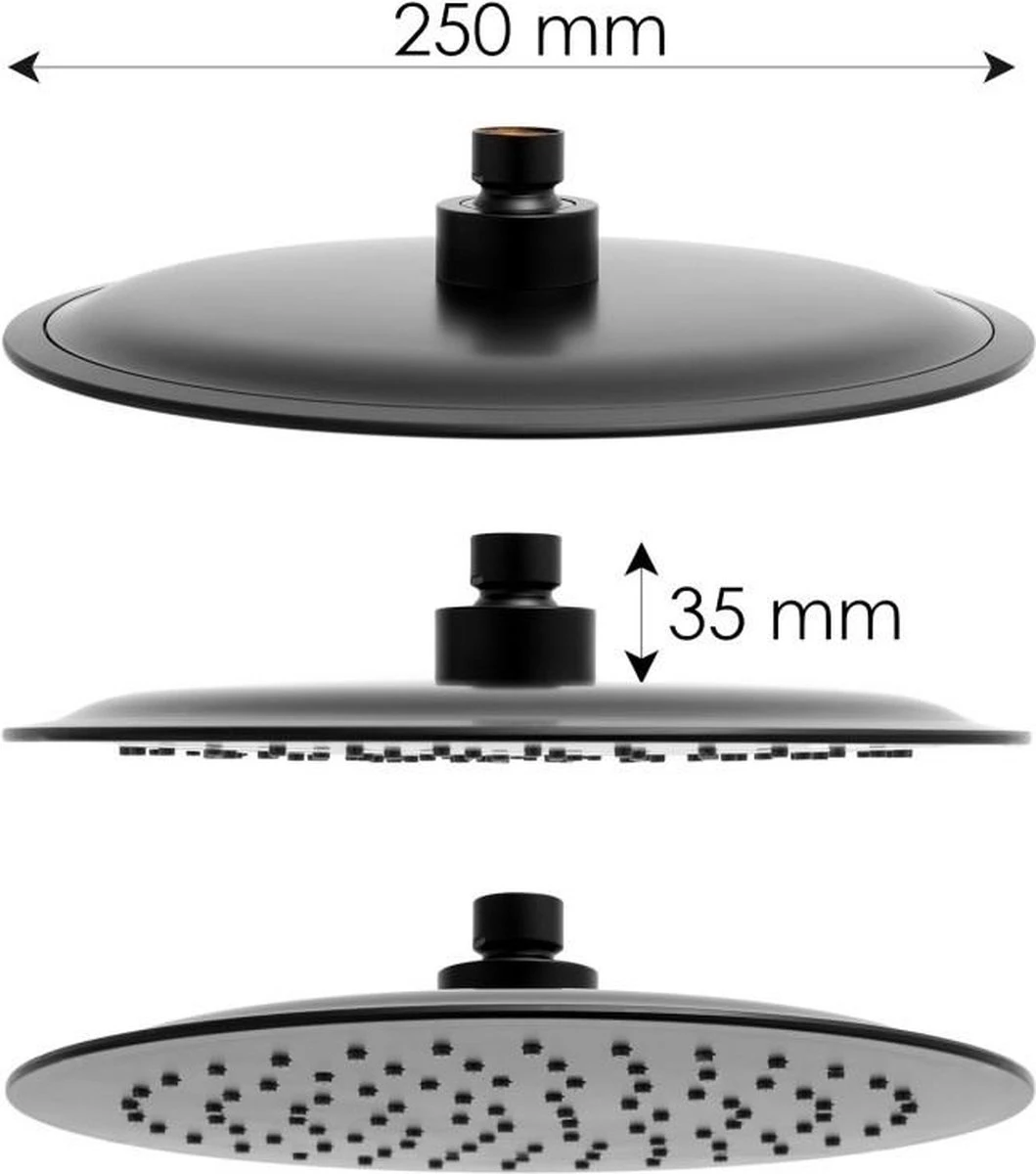 Doucheset - Met Douchemengkraan - En Regendouche - Zwart 7 Doucheset - Met Douchemengkraan - En Regendouche - Zwart - Afbeelding 5