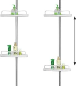 Telescopisch Doucherek Uit Chroom, Verstelbaar 155 - 320 Cm Met Extra Handdoekrek -Badkamer Wijs 1060x1200 1