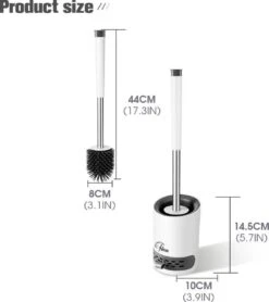 Fleau Luxe WC Borstel Met Houder - Siliconen Toiletborstel - Hygiënisch & Antibacterieel - Vrijstaand Of Hangend - Wit -Badkamer Wijs 1066x1200 2