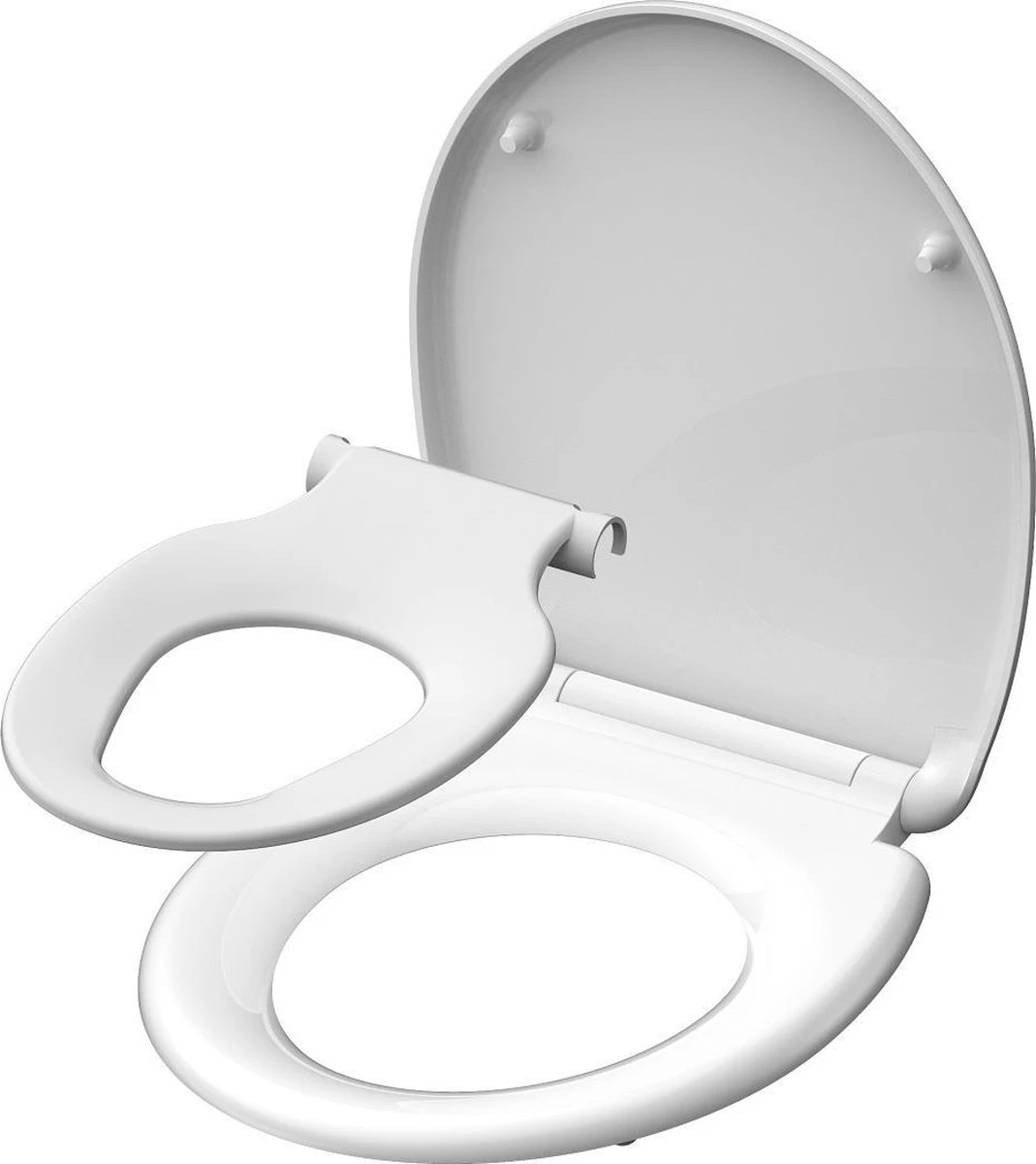 SCHÜTTE WC-Bril 82940 FAMILY WHITE - Duroplast - Soft Close - Afklikbaar - Geïntegreerde Kinderzitting - Gelakt - Wit 5 SCHÜTTE WC-Bril 82940 FAMILY WHITE - Duroplast - Soft Close - Afklikbaar - Geïntegreerde Kinderzitting - Gelakt - Wit - Afbeelding 3