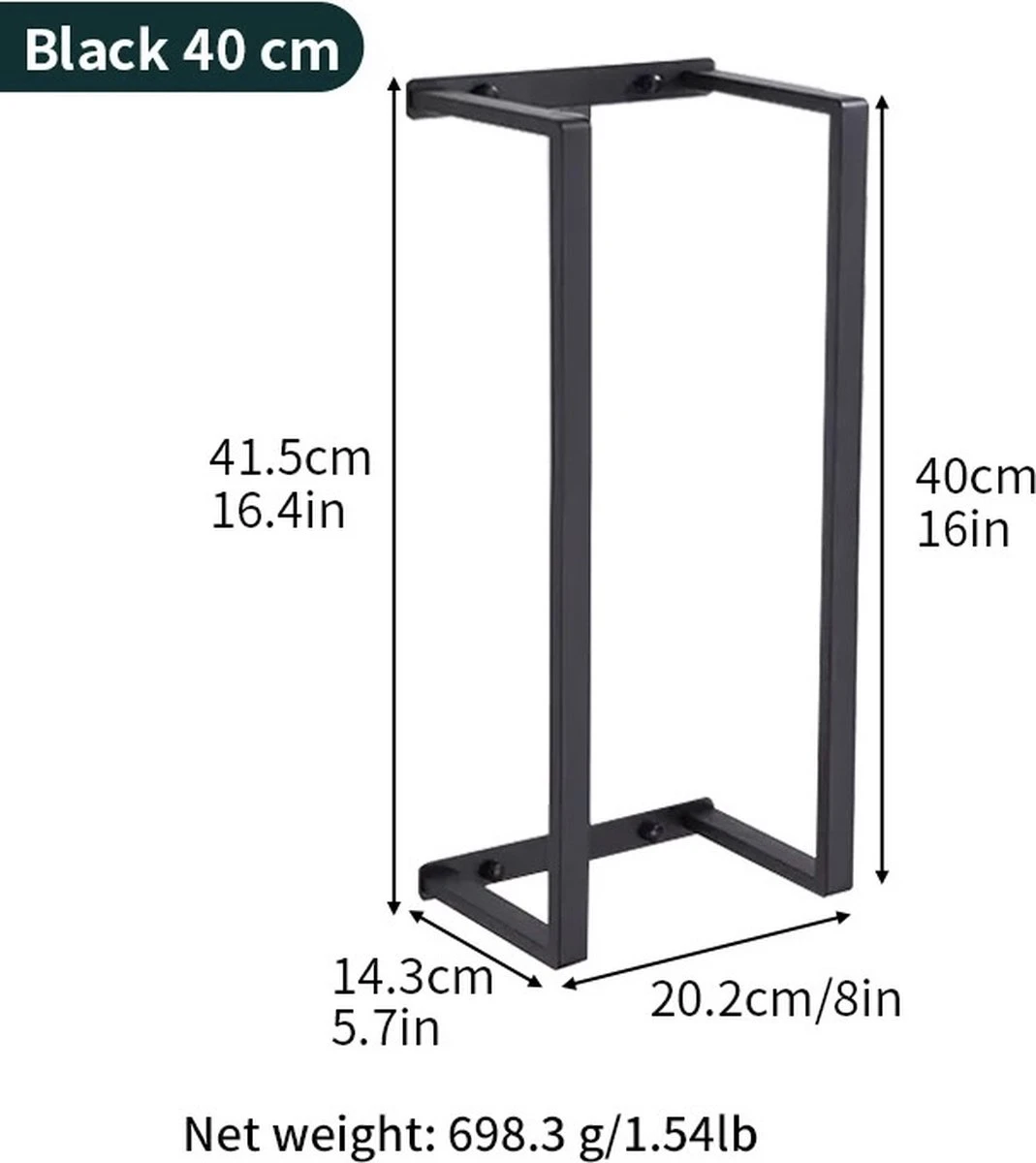 Handdoekrek - 40 Cm - RVS - Handdoekhouder BaderiQ Paris Small - MODEL 2023 - Badkamer Of Toiletruimte - Schroeven Of Plakken - Handdoekenhouders - Handdoekhaak - Rvs Mat Zwart Poedercoating - Small H40xB20xD14 - Ook Beschikbaar In 70 Cm 4 Handdoekrek - 40 Cm - RVS - Handdoekhouder BaderiQ Paris Small - MODEL 2023 - Badkamer Of Toiletruimte - Schroeven Of Plakken - Handdoekenhouders - Handdoekhaak - Rvs Mat Zwart Poedercoating - Small H40xB20xD14 - Ook Beschikbaar In 70 Cm - Afbeelding 2