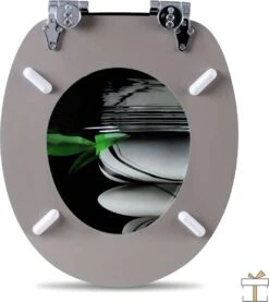 Happyment Antibacteriële Toiletbril - Met Softclose - Universeel - Toiletbrillen Met Kiezel Print - WC Bril - Toiletzitting -Badkamer Wijs 1069x1200 7