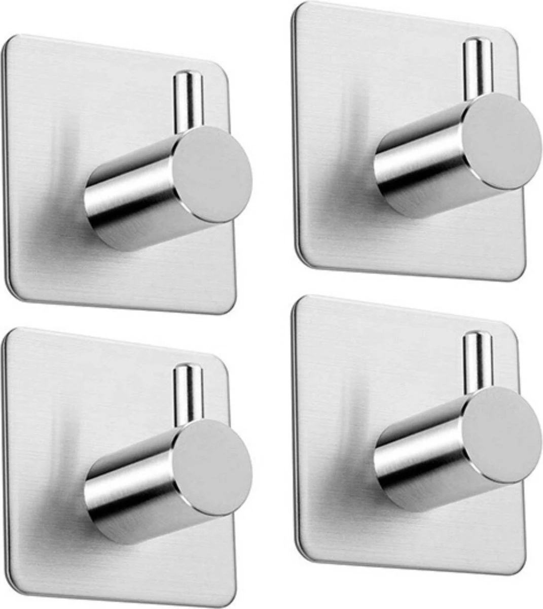 Handdoekhaak Set Zonder Boren RVS Vierkant Zelfklevend - Badjas - Theedoek Hanger - Keuken - Badkamer - Handdoek Haakjes 3 Handdoekhaak Set Zonder Boren RVS Vierkant Zelfklevend - Badjas - Theedoek Hanger - Keuken - Badkamer - Handdoek Haakjes