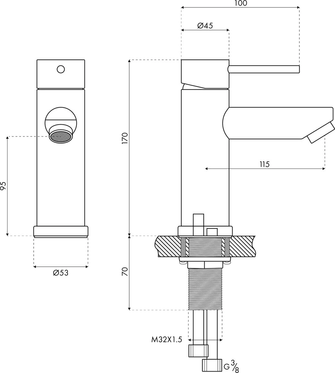 Wastafelkraan - Wastafel - Kraan - Badkamer - Zwart - Inclusief Aansluit Slangen 4 Wastafelkraan - Wastafel - Kraan - Badkamer - Zwart - Inclusief Aansluit Slangen - Afbeelding 2