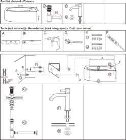 Differnz Cleo Fonteinset - Wasbak Natuursteen - Zwart - Gebogen Kraan - Chroom - Standaard Greep - 30 X 30 X 10 Cm -Badkamer Wijs 1081x1200 5