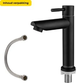 Stylumo Zwarte Toiletkraan – Fonteinkraan Zwart – Koudwaterkraan – WC Kraan – Badkamermeubel Kraan Alleen Koud Water -Badkamer Wijs 1096x1200 6