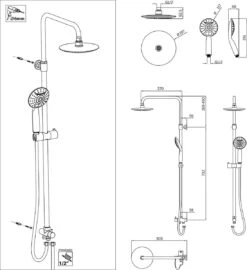 Tiger Luvia Doucheset - Regendouche Ø 20 Cm - Handdouche Ø 12 Cm - 2 Standen - Chroom -Badkamer Wijs 1098x1200 3