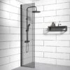 Douchewand Rizani 50cm - Getint Rookglas - Zwart -Badkamer Wijs 1099x1200 3