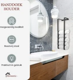 Homestic© Handdoekrek Zonder Boren - Antioch Stalen Handdoekhouder Voor In De Badkamer/Keuken/Camper/Tuin - 70x20x13 - Antraciet 14 Homestic© Handdoekrek Zonder Boren - Antioch Stalen Handdoekhouder Voor In De Badkamer/Keuken/Camper/Tuin - 70x20x13 - Antraciet -Badkamer Wijs 1101x1200 1
