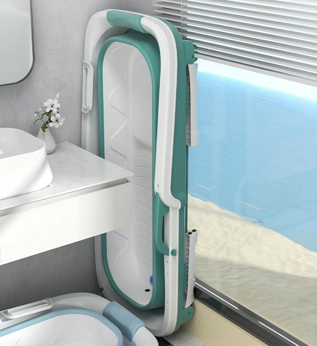 Foresta Volwassenen Zitbad XXL 150CM - Plastic Badkuip - Lime 12 Foresta Volwassenen Zitbad XXL 150CM - Plastic Badkuip - Lime - Afbeelding 10