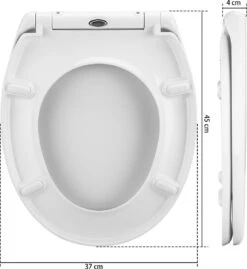 Casaria Wc Bril Duroplastic - Soft-close – Antibacterieel Wit -Badkamer Wijs 1103x1200 7