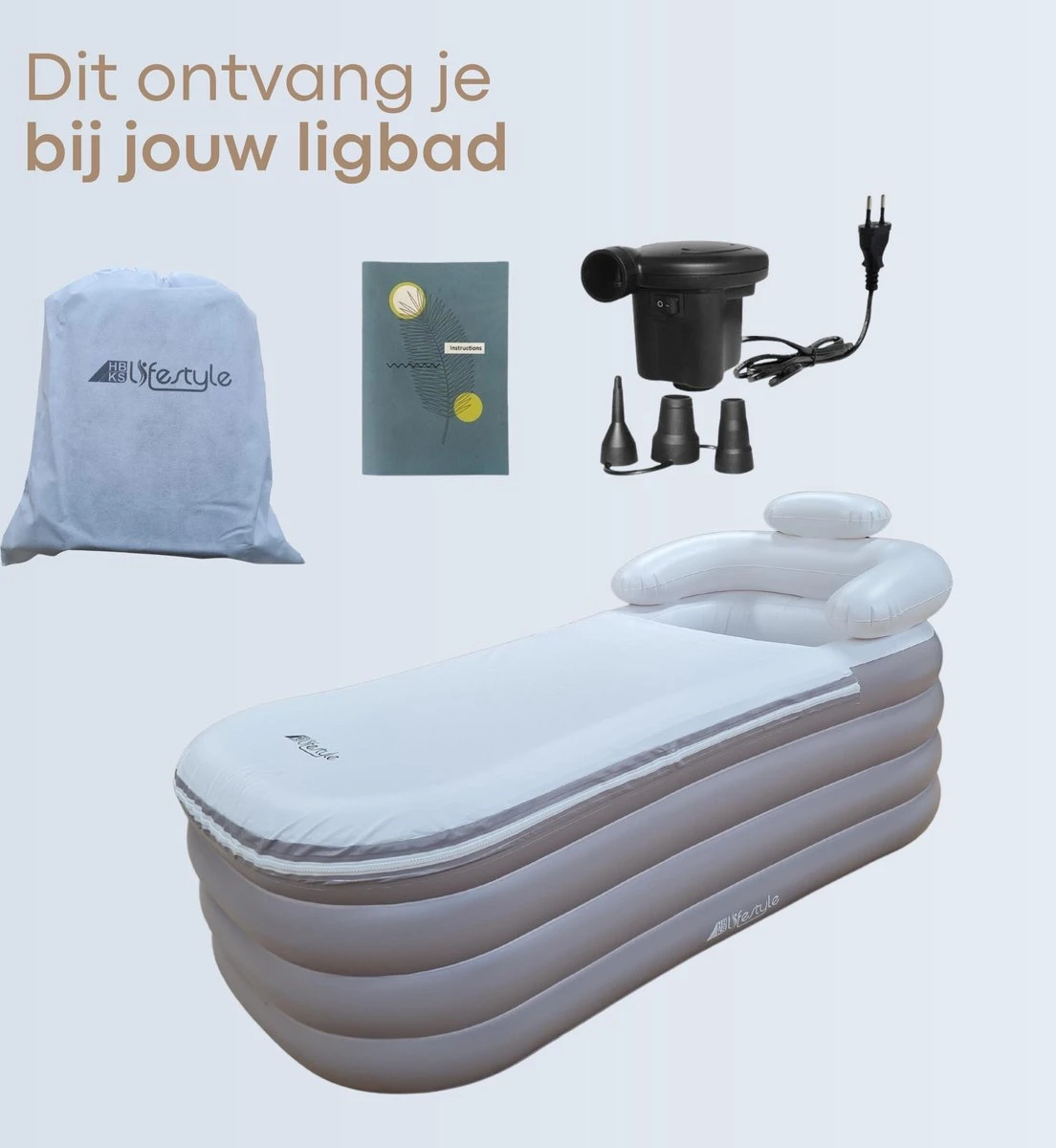 HBKS Lifestyle Bad – Opblaasbaar Ligbad – Bath Bucket – Zitbad Voor Volwassenen - Ijsbad Wim Hof Methode - Badkuip – Ice Bath – Rosegold 10 HBKS Lifestyle Bad – Opblaasbaar Ligbad – Bath Bucket – Zitbad Voor Volwassenen - Ijsbad Wim Hof Methode - Badkuip – Ice Bath – Rosegold - Afbeelding 8