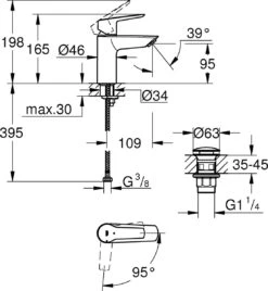 GROHE QuickFix Start Wastafelkraan - S-size - Met Waste - Mat Zwart 19 GROHE QuickFix Start Wastafelkraan - S-size - Met Waste - Mat Zwart -Badkamer Wijs 1107x1200 6