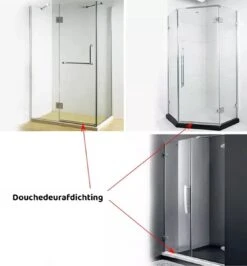 Minismus Douchedeurafdichting Met Waterkering (2 Strips Van 1 Meter, Makkelijk Inkortbaar) - Waterstopper Geschikt Voor Glas Van 6 Tot 8 Mm - Douchedorpel - Lekstrip Voor Horizontale Bevestiging -Badkamer Wijs 1113x1200 3